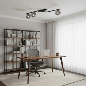 Mennyezeti lámpa NATON 3xE14/10W/230V fekete/füstszínű