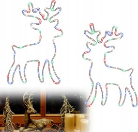 Színes Led fények Karácsonyi dekoráció Csillogó rénszarvas 8 Modi 2db
