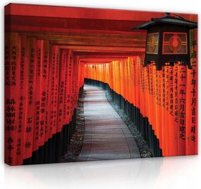 Vászonkép 100x75 Piros tória kapu alagút Japán Fushimi Inari ösvény