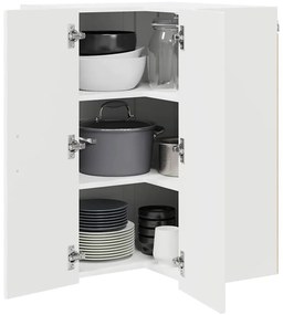 Fali konyhaszekrény polcokkal Fehér 57 x 57 x 80 cm Faanyag