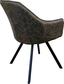 Forgó étkezőszék, zöld szövet csiszolt bőr hatással, SAMANTA