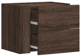 2 db barna tölgy színű fali éjjeliszekrény 45 x 30 x 35 cm