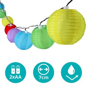 Party lampion, 10 LED-es, elemes