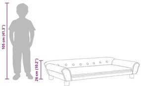 kék bársony gyerekkanapé 100 x 50 x 26 cm