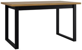 Asztal Victorville 353Grandson tölgy, Fekete, 79x80x140cm, Hosszabbíthatóság, Laminált forgácslap, Fém