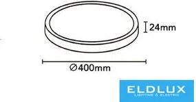 UNIVERSO Mennyezeti lámpa 32W 2350lm CCT.Kap Ra90 120° D400x24mm IP20 Famintás