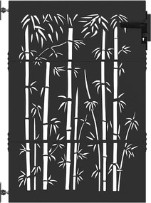 vidaXL Kerti kapu zárral Fekete 85 x 125 cm Porszórt Acél