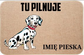 Lenvászon Lábtörlő Bemeneti Itt Őrzi Név Dalmata