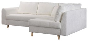 Fehér buklé sarokkanapé (jobb oldali) Ariella – Ropez