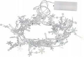 Livarno home Fénylánc 20 db Led izzóval hópelyhek ezüst