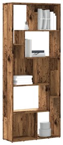 antik fa színű szerelt fa könyvespolc 67 x 24 x 161 cm