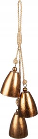 3db réz antik lógó dekoratív fém csengő 11x40 cm