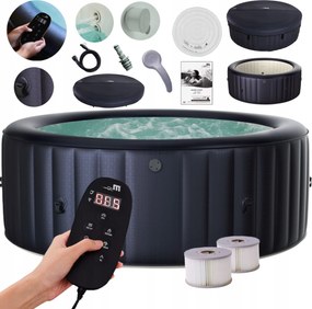 Hidromasszázs medence 6 személyes Felfújható Kerek 930 l 204 x 70 cm