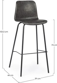 Sötétszürke kárpitozott bárszék (ülésmagasság 75 cm) Kyra – Bizzotto