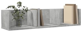 betonszürke szerelt fa faliszekrény 75x18x16,5 cm