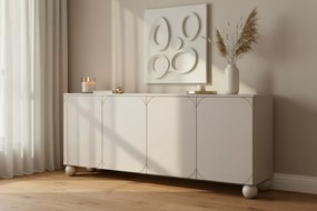 Sonatia II négyajtós komód 200 cm gömb lábakon - kasmír