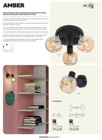 Redo 04-483 - Fali spotlámpa AMBER 1xE14/28W/230V