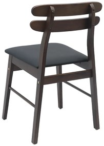 vidaXL Étkezőszék 2 pcs Világosbarna és fekete Tömör fa