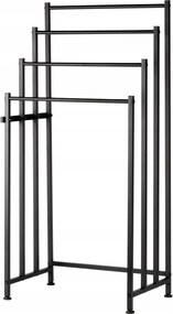 Törölközőtartó álló, fém, fekete