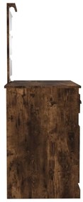 füstös tölgy színű szerelt fa LED-es pipereasztal 90x50x132,5cm