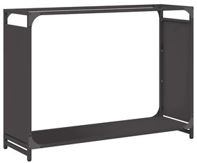 fekete hidegen hengerelt acél tűzifatároló 90x28x65 cm