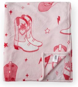Rózsaszín mikroplüss ágytakaró 200x240 cm Cowgirl Boot – Sassy B