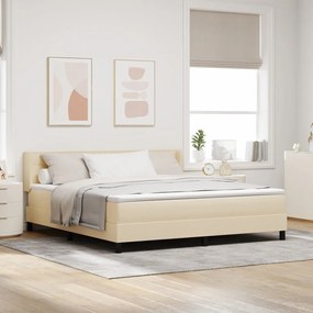 Boxspring Ágy Matraccal – Krém színben, 180 x 200 cm, szövetből.