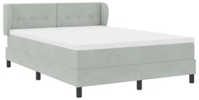 Boxspring Ágy Matrac Kép Sötétszürke 140x200 cm Bársony