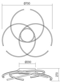 Redo 01-1801 - LED Dimmelhető mennyezeti lámpa ALIEN LED/60W/230V 3000K fehér