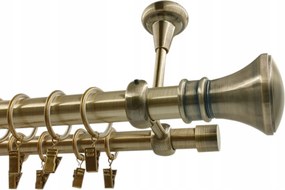 Fém Függönykarnis Mennyezeti 25+19mm MIX Végek Arany Antik 120cm galvanizált