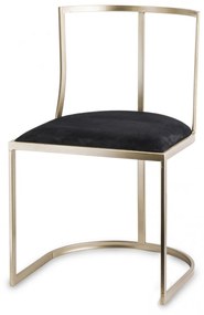 Design bronzos fém támlás szék huzattal 80x48x50cm