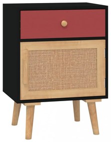 2 db fekete szerelt fa éjjeliszekrény 40x30x55 cm