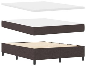 Box Spring ágy matraccal és paddal sötétbarna 140x200 cm szövet