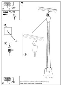 Csillár zsinóron DIEGO 5xE27/60W/230V zöld