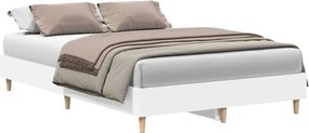 vidaXL fehér szerelt fa ágykeret matrac nélkül 140x190 cm