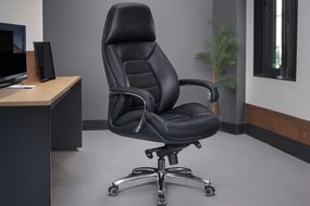 BUSINESS bőr irodai szék - fekete