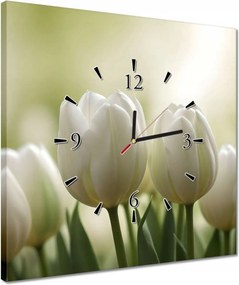 Órák 40x40 Fehér tulipánok