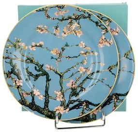 Van Gogh Mandulavirágzás porcelán desszertes tányér készlet - 2 darabos díszdobozban