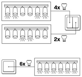 Spotlámpa BAMBOO 6xGU10/10W/230V fekete