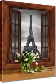 Vászonkép 50x70 Autó Eiffel-torony