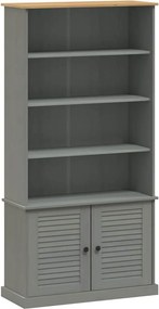 vidaXL VIGO szürke tömör fenyőfa könyvespolc 85x35x170 cm
