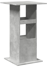 betonszürke szerelt fa bárasztal tárolóval 60 x 60 x 102 cm