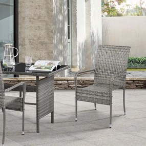 Juskys Yoro rattan székek 2 db - szürke
