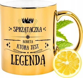 Prémium Arany Csillogó Bögre Takarítónőnek Ajándék Nyomtatott Fotóval