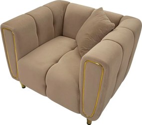 Szürkésbarna bársony fotel Alma – Mauro Ferretti