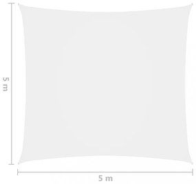 fehér négyzet alakú oxford-szövet napvitorla 5 x 5 m