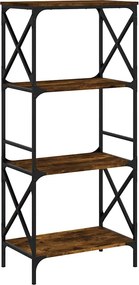 vidaXL 4 szintes füstös tölgy szerelt fa könyvespolc 59 x 35 x 132 cm