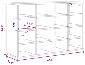 Cipősszekrény polcokkal Fehér 103 x 30 x 67 cm Faanyag