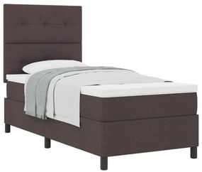 Box Spring Ágy Matrac Sötétbarna 90x200 cm Szövet