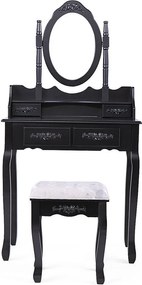 Tükrös fésülködő asztal székkel, Rome több színben-fekete